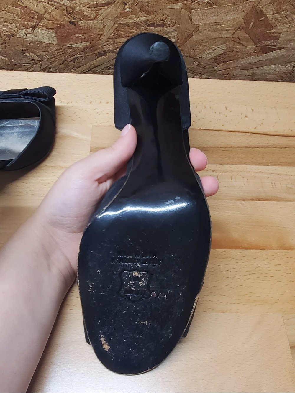 Stuart Weitzman Black Satin D’Orsay Heel - Picture 5 of 6